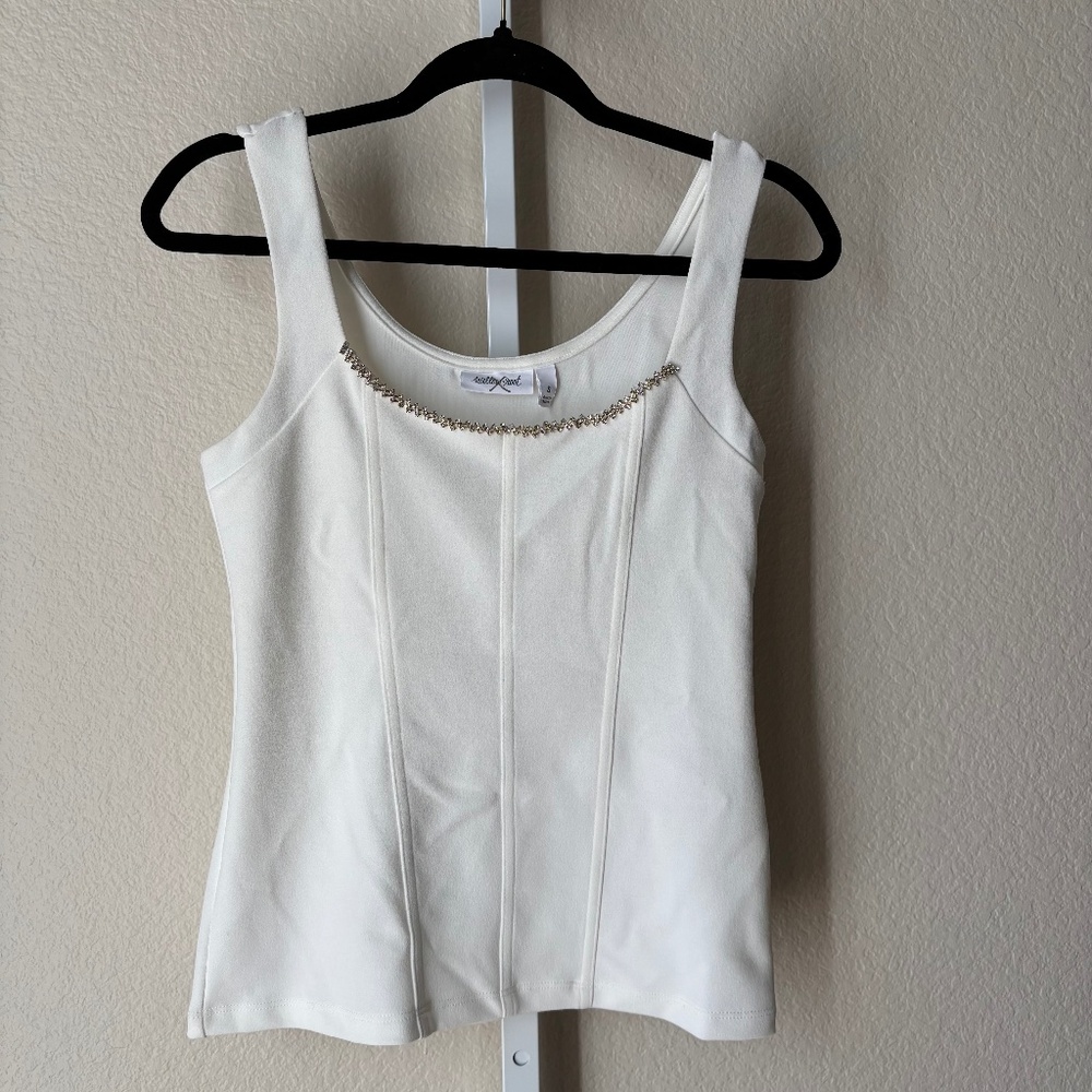 Willow & Root White/Cream Rhinestone Cami Tank